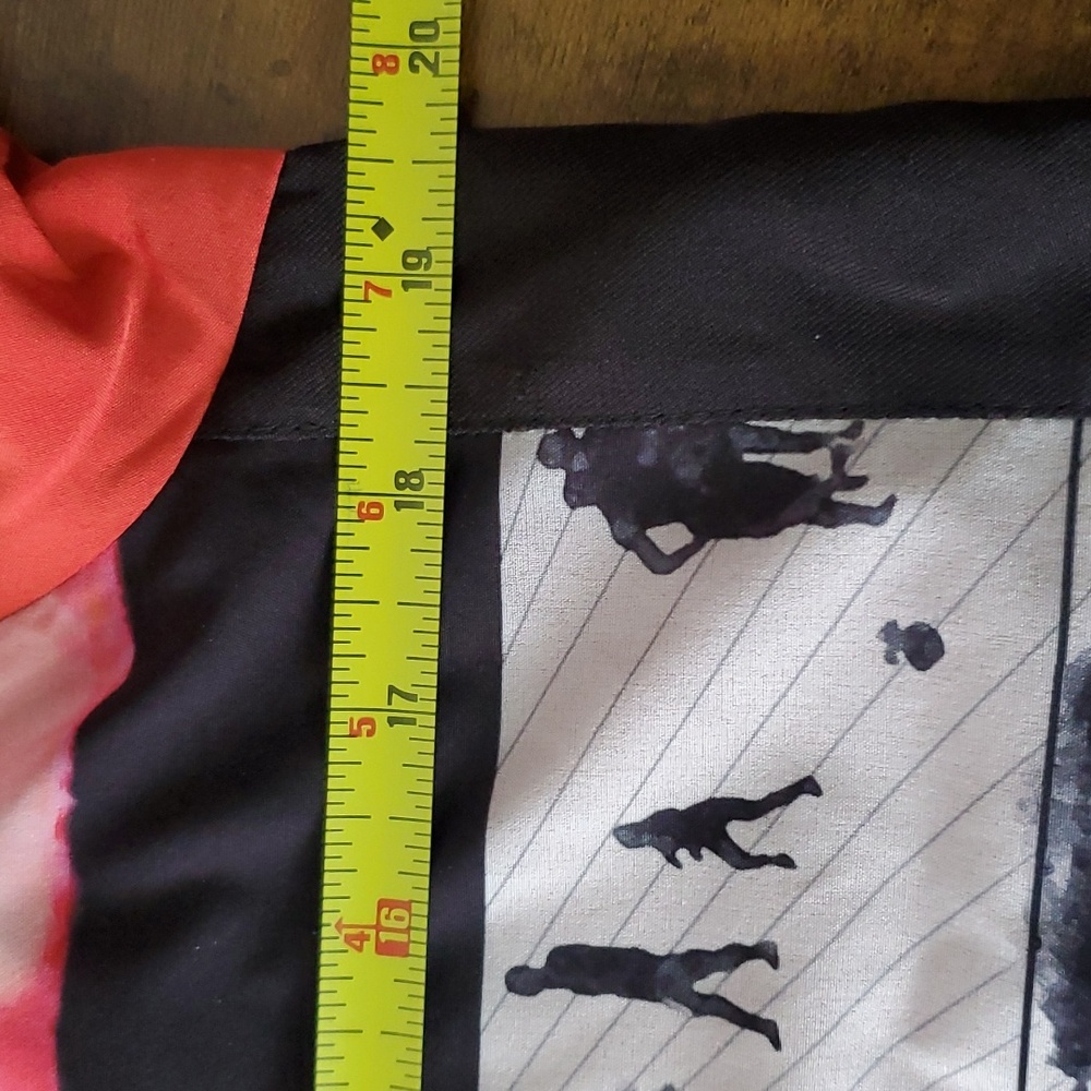 Plains & Prints sheer artcore top with black silhouettes of painted people - Picture 11 of 11